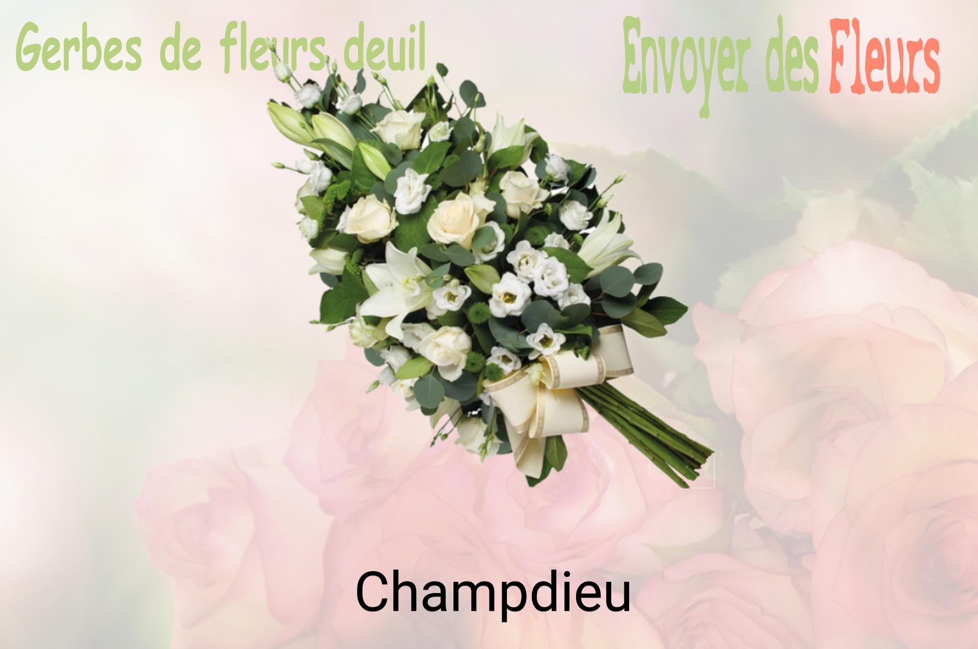 Gerbe de fleurs de deuil livrée à Champdieu